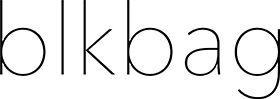 blkbag text logo, reads black bag